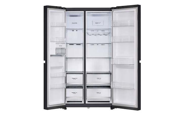 LG 650L Side by Side Refrigerator, Wi-Fi Convertible, DoorCooling+™, Black Mirror Finish, 3 Star, GL-B257DBM3