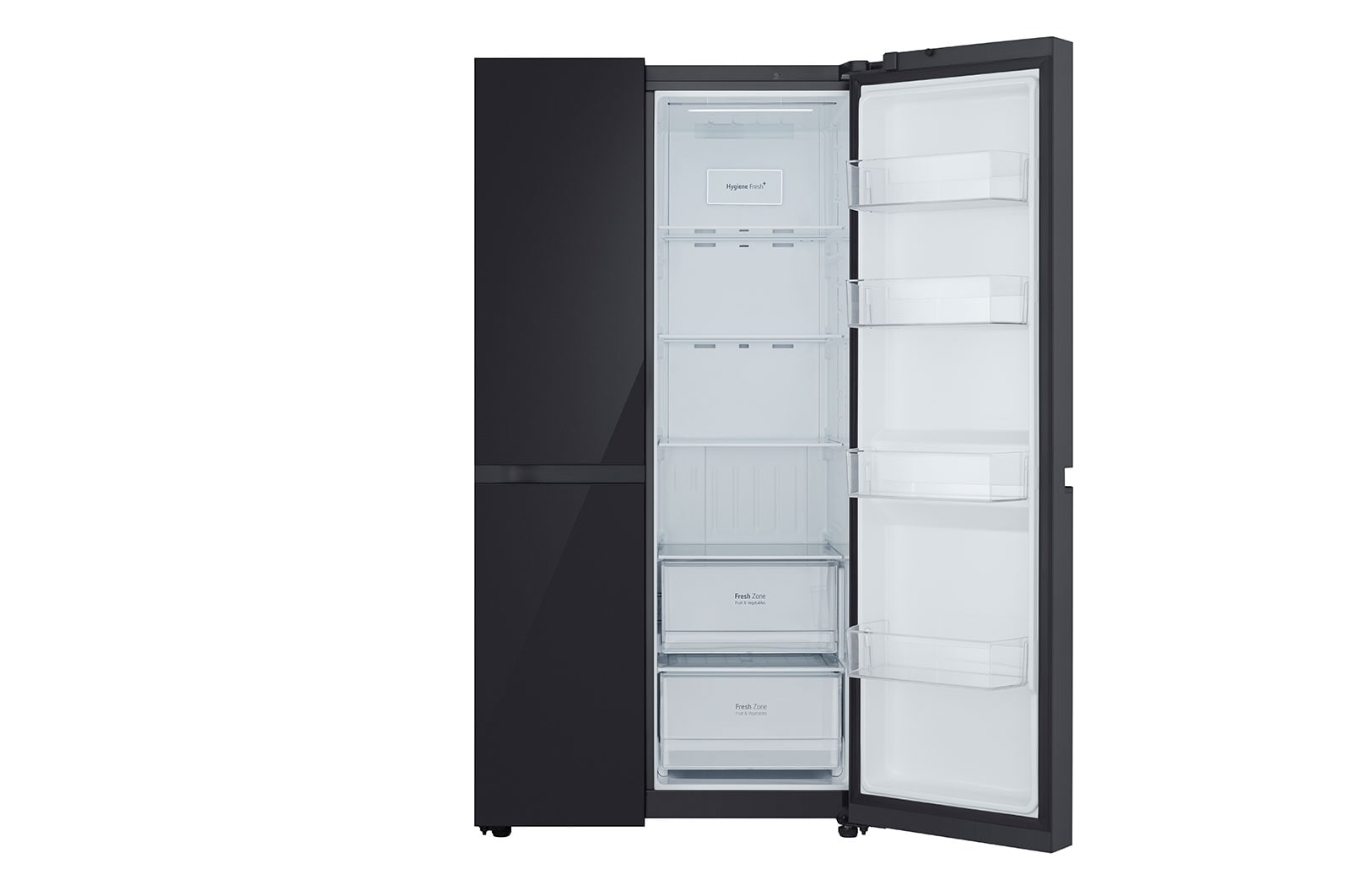 LG 650L Side by Side Refrigerator with Hygiene Fresh+™, DoorCooling+™, Smart Diagnosis™, Black Mirror Finish, 3-Star, GL-B257DBM3