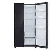 LG 655L, Side by Side Refrigerator with Premium Glass Door, Smart Inverter Compressor, Hygiene Fresh+™, DoorCooling+™, Smart Diagnosis™, Black Mirror Finish, GL-B257DBMX