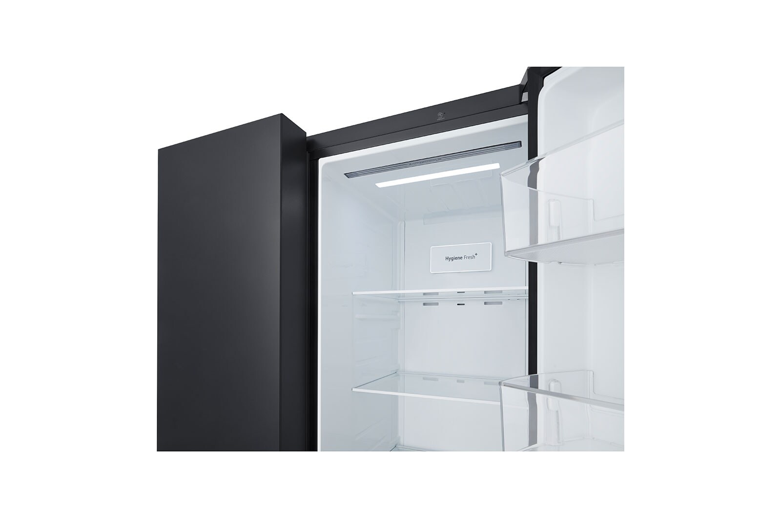 LG 655L, Side by Side Refrigerator with Premium Glass Door, Smart Inverter Compressor, Hygiene Fresh+™, DoorCooling+™, Smart Diagnosis™, Black Mirror Finish, GL-B257DBMX