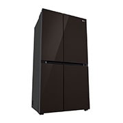 LG 650L Side by Side Refrigerator with Premium Glass Door, Hygiene Fresh+™, DoorCooling+™, Linen Brown Finish, 3-Star, GL-B257DLN3