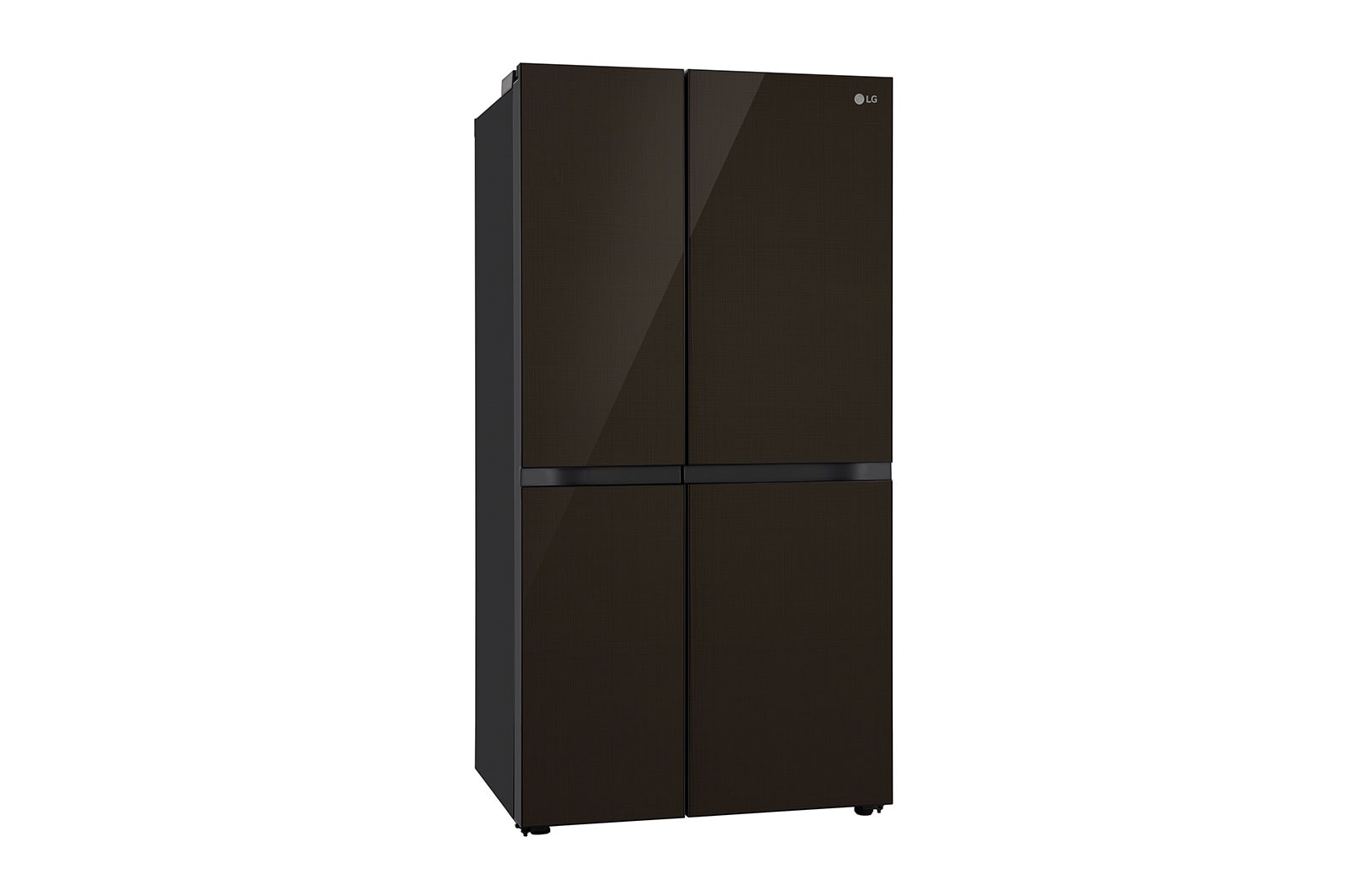 LG 650L Side by Side Refrigerator with Premium Glass Door, Hygiene Fresh+™, DoorCooling+™, Linen Brown Finish, 3-Star, GL-B257DLN3
