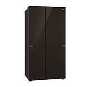 LG 650L Side by Side Refrigerator with Premium Glass Door, Hygiene Fresh+™, DoorCooling+™, Linen Brown Finish, 3-Star, GL-B257DLN3