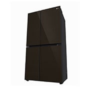LG 650L Side by Side Refrigerator with Premium Glass Door, Hygiene Fresh+™, DoorCooling+™, Linen Brown Finish, 3-Star, GL-B257DLN3