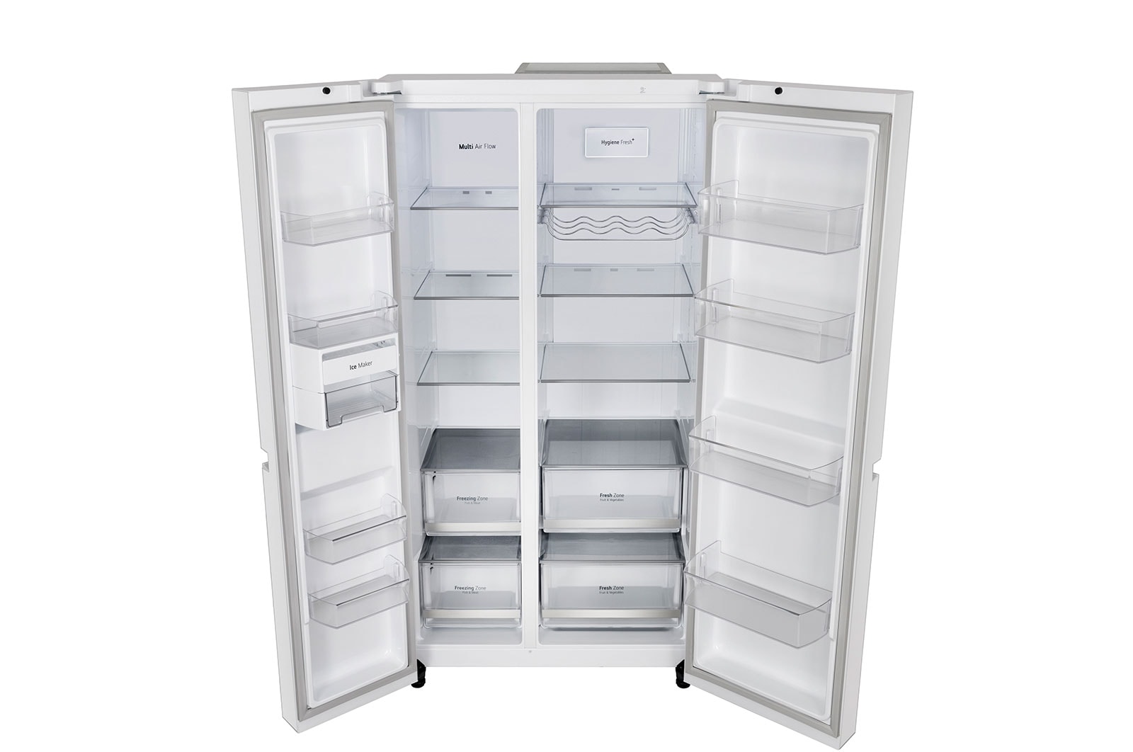 LG 650L Side by Side Refrigerator with Hygiene Fresh+™, DoorCooling+™, Smart Diagnosis™, Linen White Finish, 3-Star, GL-B257DLW3