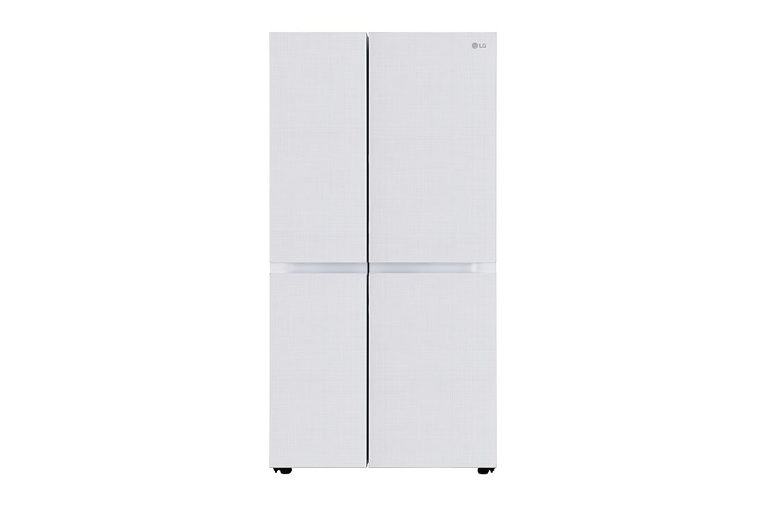 LG 650L, Convertible Side by Side Refrigerator with Premium Glass Door, Smart Inverter Compressor, Hygiene Fresh+™, DoorCooling+™, Smart Diagnosis™, Linen White Finish, GL-B257DLW3