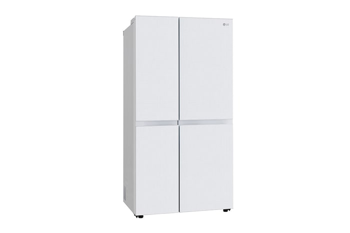 LG 650L Side by Side Refrigerator, Wi-Fi Convertible, DoorCooling+™, Premium Glass Door, Linen White Finish, 3 Star, GL-B257DLW3