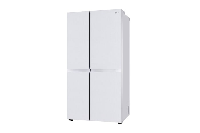 LG 650L Side by Side Refrigerator, Wi-Fi Convertible, DoorCooling+™, Premium Glass Door, Linen White Finish, 3 Star, GL-B257DLW3