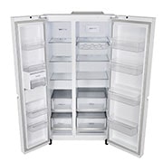 LG 655L, Side by Side Refrigerator with Premium Glass Door, Smart Inverter Compressor, Hygiene Fresh+™, DoorCooling+™, Smart Diagnosis™, Linen White Finish, GL-B257DLWX