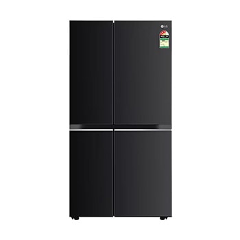 Front view of LG 650L Side by Side Refrigerator, Wi-Fi Convertible, DoorCooling+™, Ebony Sheen Finish, 3 Star GL-B257EES3