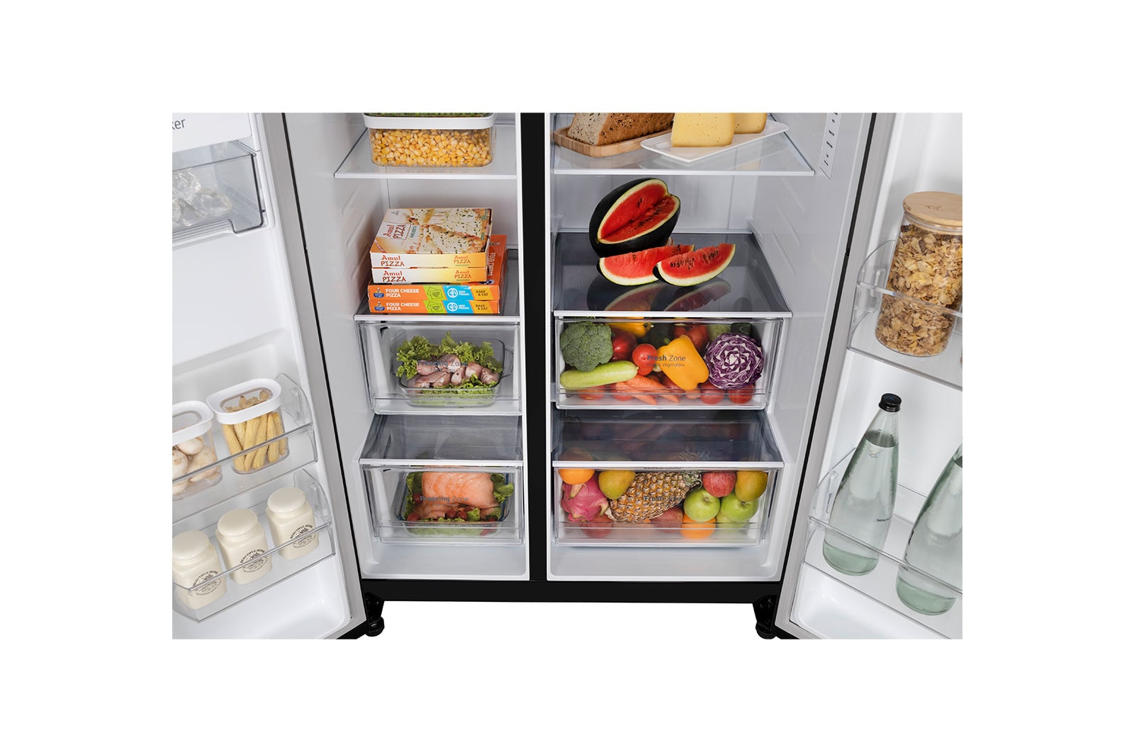 LG 650L Side-by-Side Refrigerator with Hygiene Fresh+™, DoorCooling+™, Smart Diagnosis™, Ebony Sheen Finish, 3-Star, GL-B257EES3