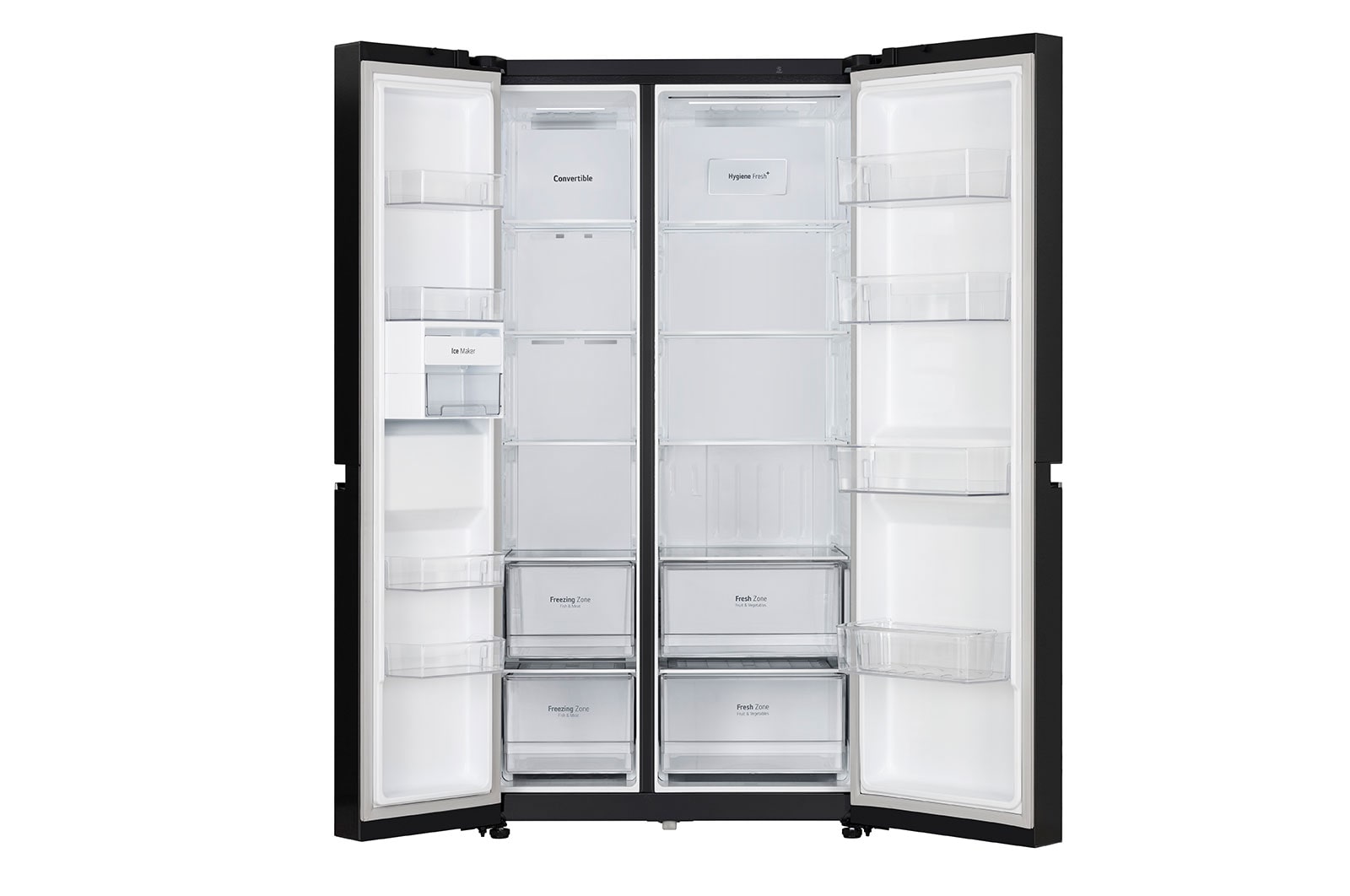 LG 650L Side-by-Side Refrigerator with Hygiene Fresh+™, DoorCooling+™, Smart Diagnosis™, Ebony Sheen Finish, 3-Star, GL-B257EES3