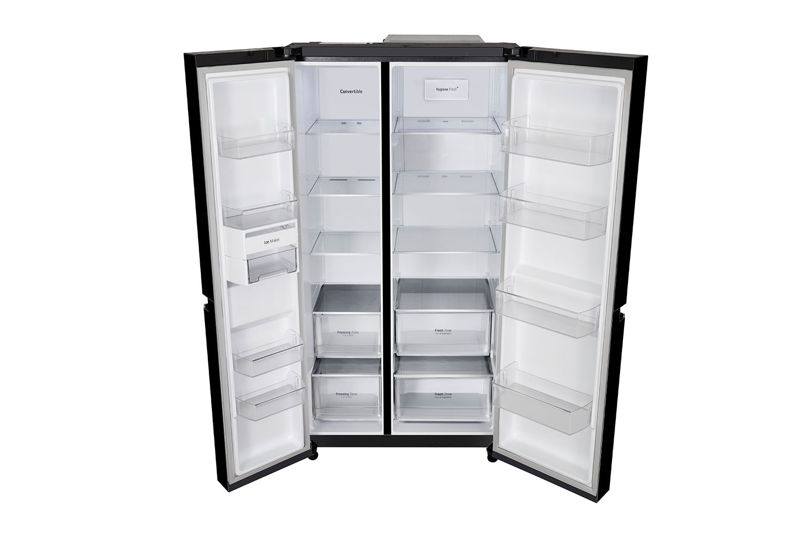 LG 650L Side-by-Side Refrigerator with Hygiene Fresh+™, DoorCooling+™, Smart Diagnosis™, Ebony Sheen Finish, 3-Star, GL-B257EES3