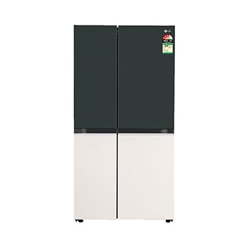Front view of LG 650L Side-By-Side Refrigerator, Objet Collection, Wi-Fi Convertible, DoorCooling+™, Emerald Tango, 3 Star GL-B257EET3