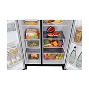 LG 650L, Convertible Side-by-Side Refrigerator with Smart Inverter Compressor, Hygiene Fresh+™, DoorCooling+™, Smart Diagnosis™, Matte Black Finish, GL-B257EMC3