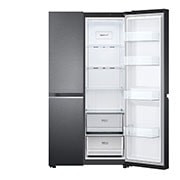 LG 655L, Side-by-Side Refrigerator with Smart Inverter Compressor, Hygiene Fresh+™, DoorCooling+™, Smart Diagnosis™, Matte Black Finish, GL-B257EMCX