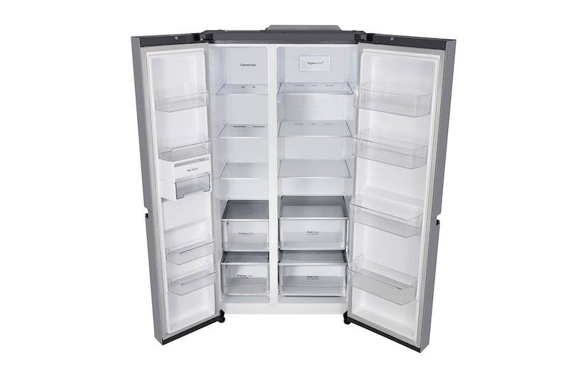 LG 650L Side-By-Side Refrigerator, Wi-Fi Convertible, DoorCooling+™, Shiny Steel Finish, 3 Star, GL-B257EPZ3