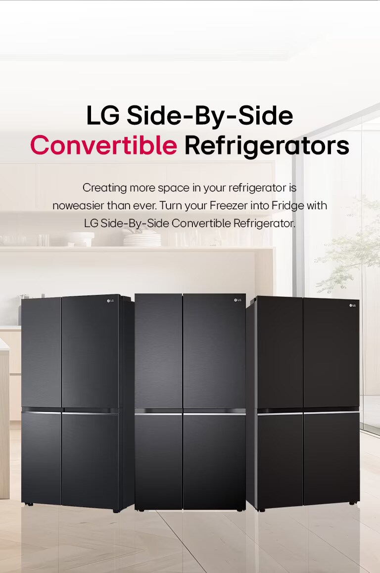 650 Ltr, Convertible SidebySide Refrigerator with Smart Inverter