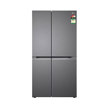 Front view of LG 655L Side-by-Side Refrigerator, Smart Inverter Compressor, Multi Air Flow, Smart Diagnosis™, Dazzle Steel, 3 Star GL-B257HDSY