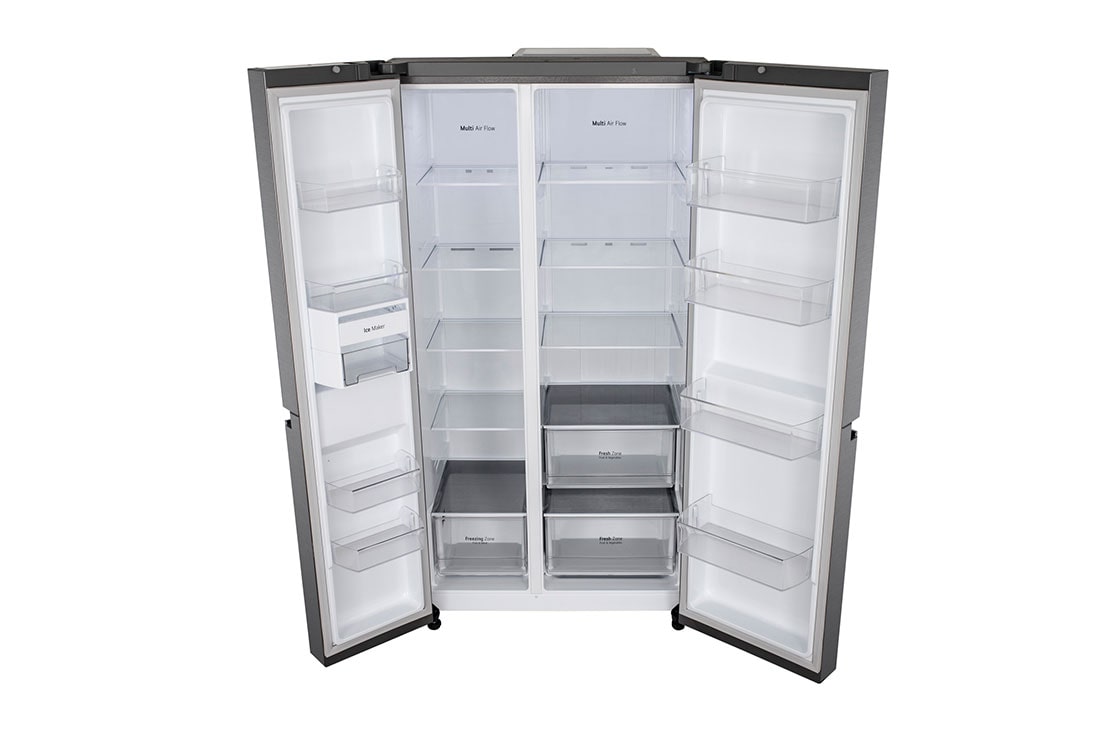 LG 655L Side-by-Side Refrigerator, Smart Inverter Compressor, Multi Air Flow, Smart Diagnosis™, Dazzle Steel, 3 Star, GL-B257HDSY
