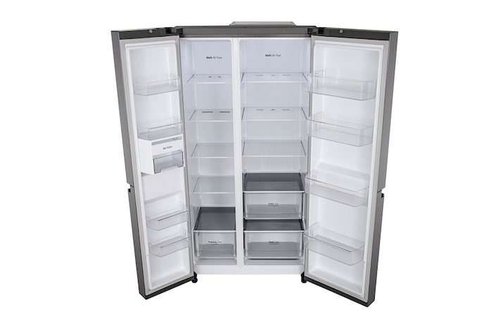 LG 655L Side-by-Side Refrigerator, Smart Inverter Compressor, Multi Air Flow, Smart Diagnosis™, Dazzle Steel, 3 Star, GL-B257HDSY