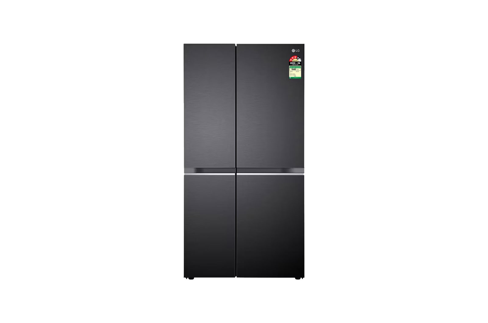 Front view of LG 650L, Side-by-Side Refrigerator,Convertible, Matte Black, 3 Star GL-B257HMC3