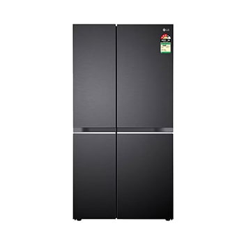 Front view of LG 650L, Side-by-Side Refrigerator,Convertible, Matte Black, 3 Star GL-B257HMC3