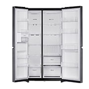 LG 650L Side-by-Side Refrigerator with Multi Air Flow, Multi Digital Sensors, Smart Diagnosis™, Matte Black Finish, 3-Star, GL-B257HMC3