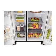 LG 650L Side-by-Side Refrigerator with Multi Air Flow, Multi Digital Sensors, Express Freezing, Western Black Finish, 3-Star, GL-B257HWB3