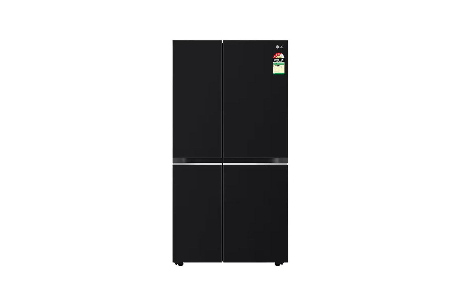 Front view of LG 655L Side-by-Side Refrigerator, Smart Inverter Compressor, Multi Air Flow, Express Freezing, Western Black, 3 Star GL-B257HWBY