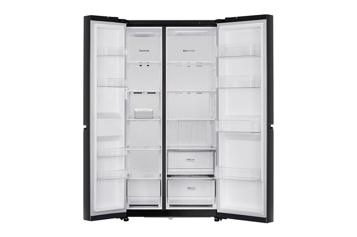 refrigerators open view without food