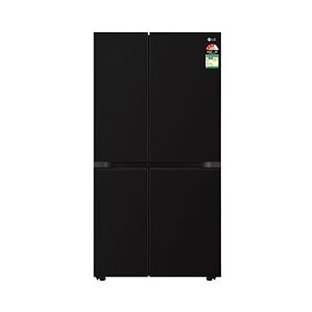 Front view of LG 650L Side-by-Side Refrigerator, Convertible, Multi-Air Flow Western Black, 3 Star GL-B257JWB3