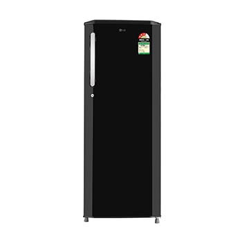 Front view of LG 261 L Single Door Refrigerator, Smart Connect™, Solar Smart, Ebony Sheen, 3 Star GL-B281BESX