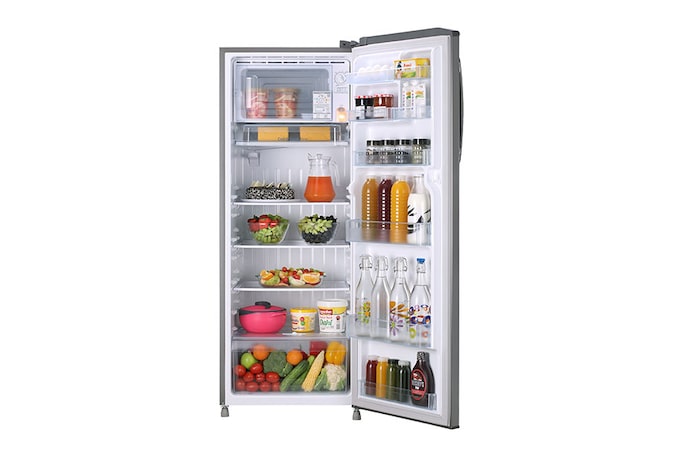 LG 261L Single Door Refrigerator, Smart Connect™, Solar Smart*, Shiny Steel Finish, 3 Star, GL-B281BPZX