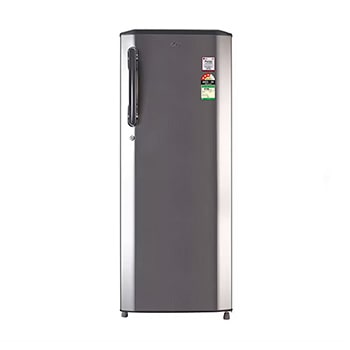 Front view of LG 261L Single Door Refrigerator, Smart Connect™, Solar Smart*, Shiny Steel Finish, 3 Star GL-B281BPZX