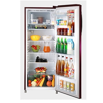 door open view with food