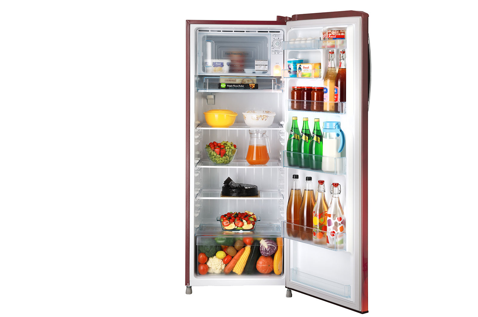 LG 261L, 3 Star, Smart Inverter Compressor, Smart Connect, Scarlet Charm Finish, Direct Cool Single Door Refrigerator, GL-B281BSCX