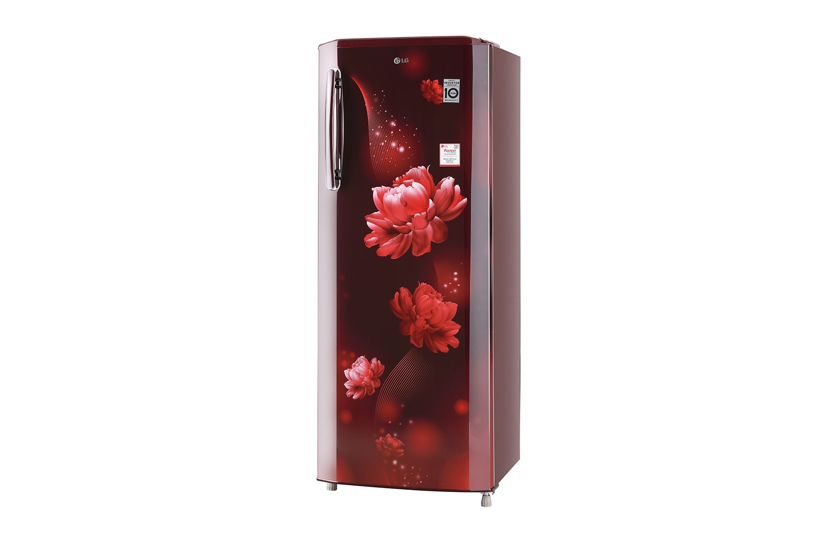 LG 261L, 3 Star, Smart Inverter Compressor, Smart Connect, Scarlet Charm Finish, Direct Cool Single Door Refrigerator, GL-B281BSCX