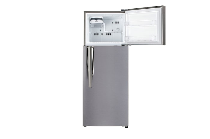LG 291L Double Door Refrigerator, Smart Inverter Compressor, Base Stand Drawer, Shiny Steel Finish, 2 Star, GL-C322KPZY