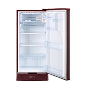 LG 185L, 4 Star, Smart Inverter Compressor, Smart Connect, With Base Stand Drawer, Scarlet Euphoria Finish, Direct Cool Single Door Refrigerator, GL-D199OSEY