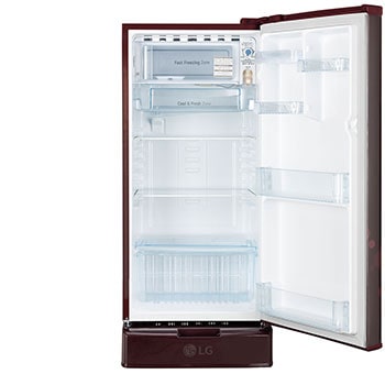 LG 185L Single Door Refrigerator, Smart Inverter Compressor, Base Stand Drawer, Scarlet Euphoria Finish, 4 Star, GL-D199OSEY
