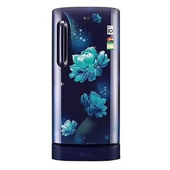 Front view of LG 185L Single Door Refrigerator, Smart Inverter Compressor, Smart Connect, Blue Charm GL-D201ABCY