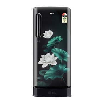 Front view of LG 185L, 3 Star, With Base Stand Drawer, Ebony Regal Finish, Direct Cool Single Door Refrigerator GL-D201AELD