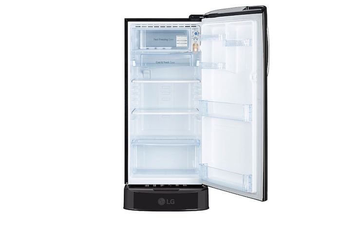 LG 185L, 3 Star, With Base Stand Drawer, Ebony Regal Finish, Direct Cool Single Door Refrigerator, GL-D201AELD