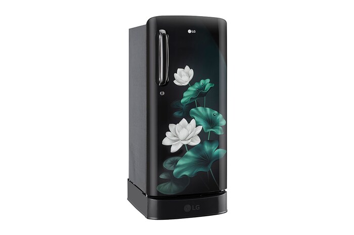 LG 185L, 3 Star, With Base Stand Drawer, Ebony Regal Finish, Direct Cool Single Door Refrigerator, GL-D201AELD