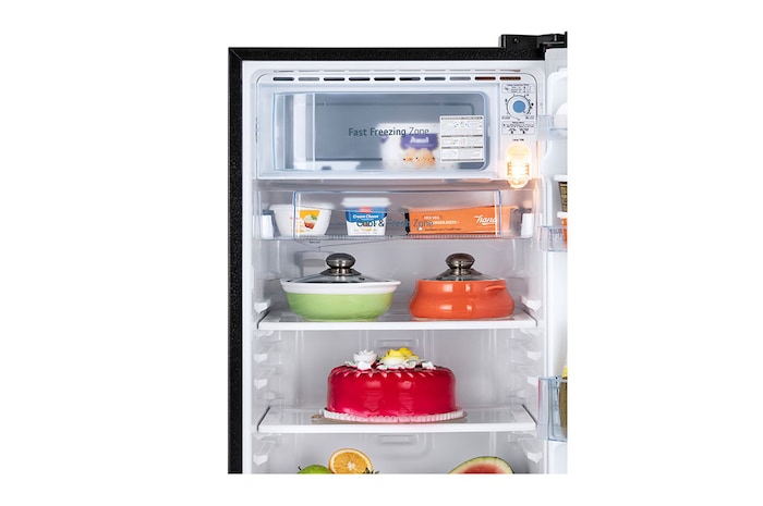 LG 185L, 3 Star, With Base Stand Drawer, Ebony Regal Finish, Direct Cool Single Door Refrigerator, GL-D201AELD