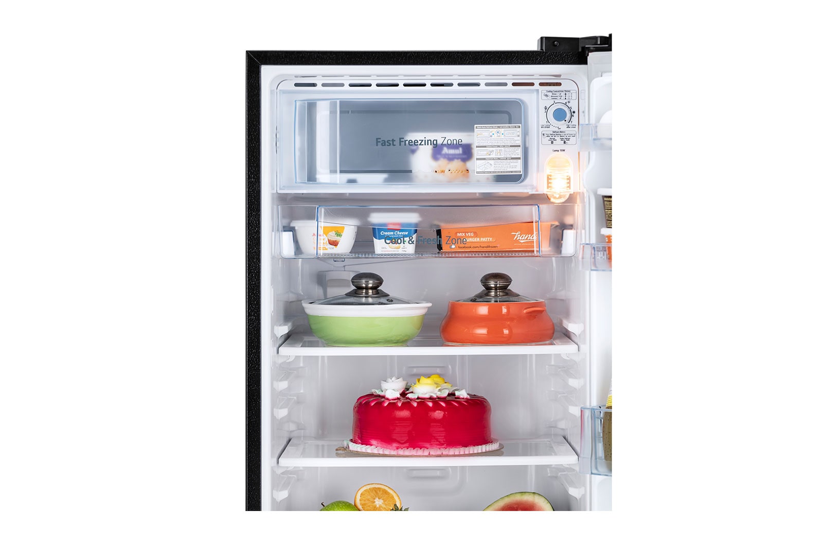 LG 185L, 3 Star, With Base Stand Drawer, Ebony Regal Finish, Direct Cool Single Door Refrigerator, GL-D201AELD