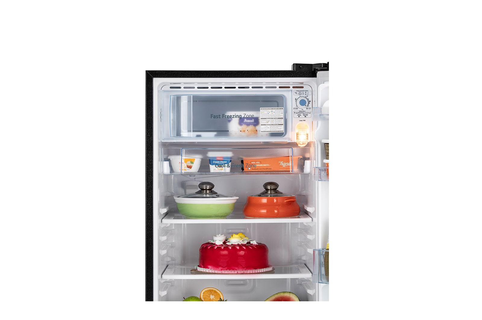 LG 185L, 3 Star, With Base Stand Drawer, Ebony Regal Finish, Direct Cool Single Door Refrigerator, GL-D201AERD