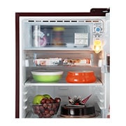 LG 185L Single Door Refrigerator with Base Stand Drawer, Smart Inverter Compressor, Smart Connect, Scarlet Charm, 5 Star, GL-D201ASCU