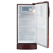 LG 185L Single Door Refrigerator with Base Stand Drawer, Smart Inverter Compressor, Smart Connect, Scarlet Charm, 5 Star, GL-D201ASCU